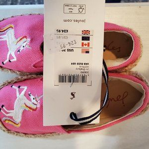Joules Girls Shelbury Embroidered Pink Unicorn Shoes UK 8/ EU 25/ US 9